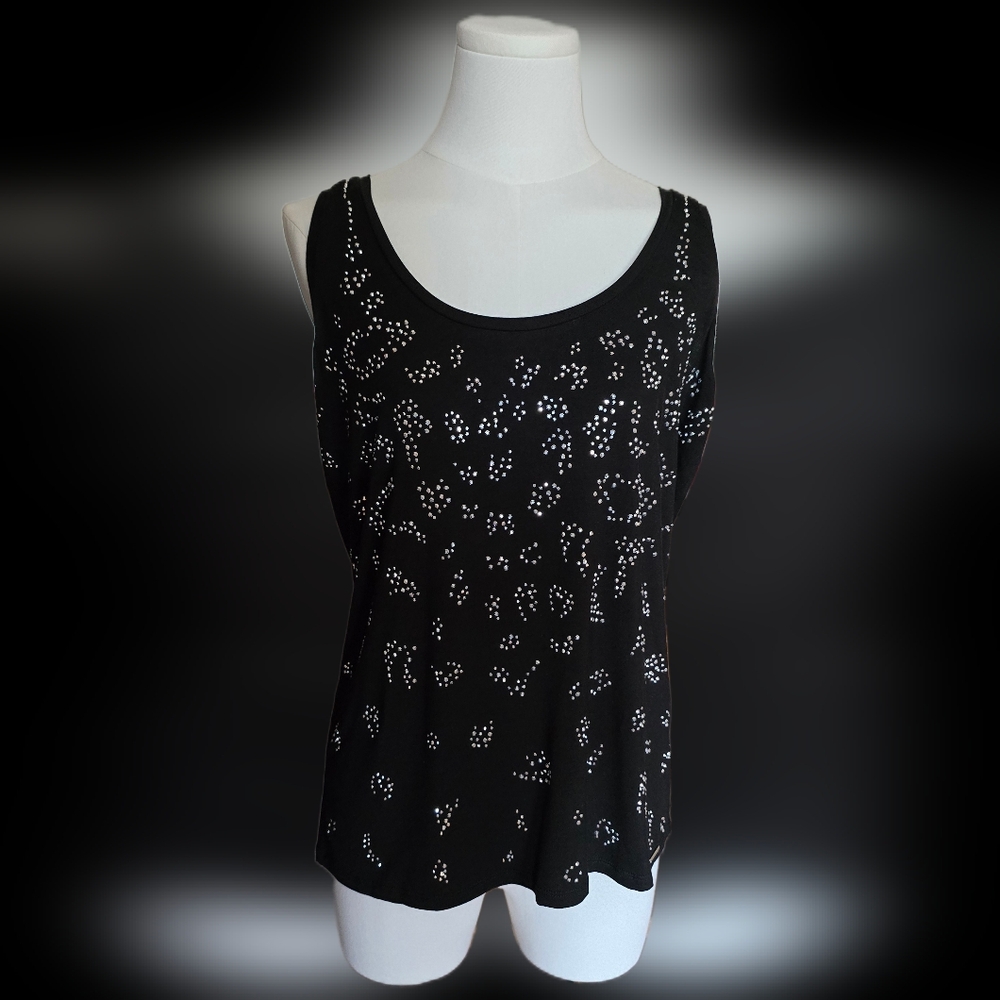 Calvin Klein Black Tank Top with Silver Accents